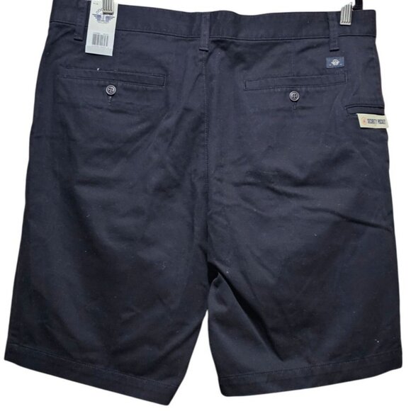 Dockers Mens Perfect Shorts Classic Fit Black Cotton Size 38 - Picture 2 of 15